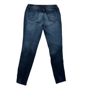 Driftwood Jackie Braided Side Seam Skinny Jeans Blue Medium Wash W29 L28 Raw Hem